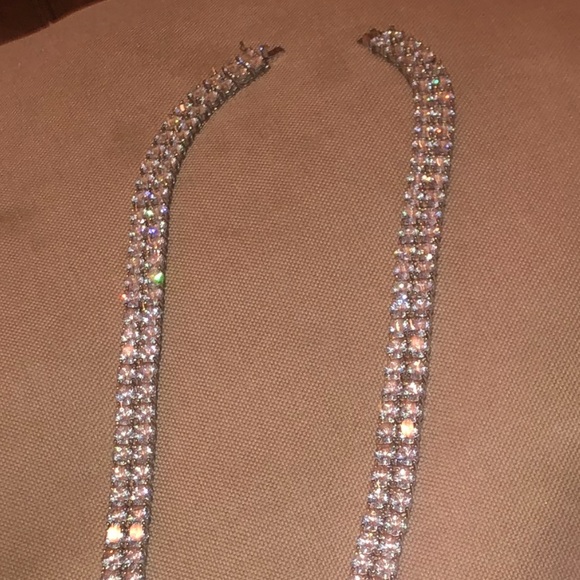 Silver tennis chain double pronged - Picture 3 of 6